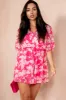 Wrenley Pink Chiffon Print Playsuit sold by Va Va Voom