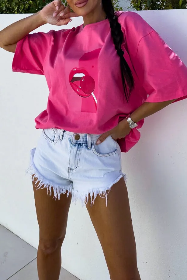 Adrianna Pink Lollipop Print T-Shirt sold by Va Va Voom product image thumbnail 3