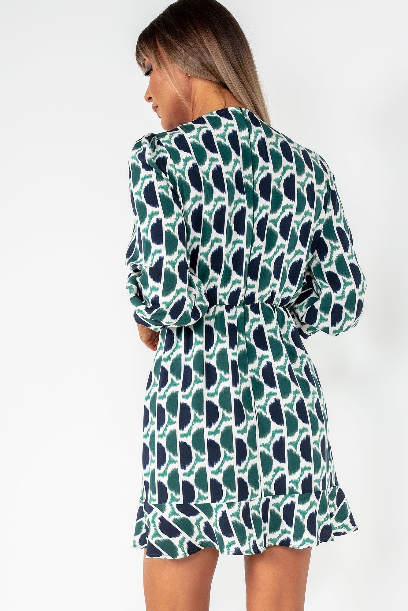 AX Paris Demi Green and Navy Printed Dress sold by Va Va Voom product image thumbnail 2