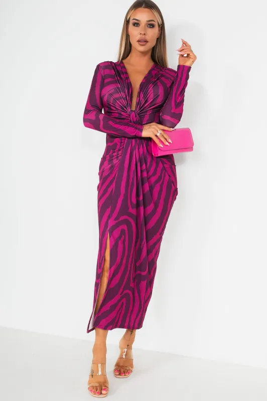 Ida Purple Zebra Print Dress sold by Va Va Voom