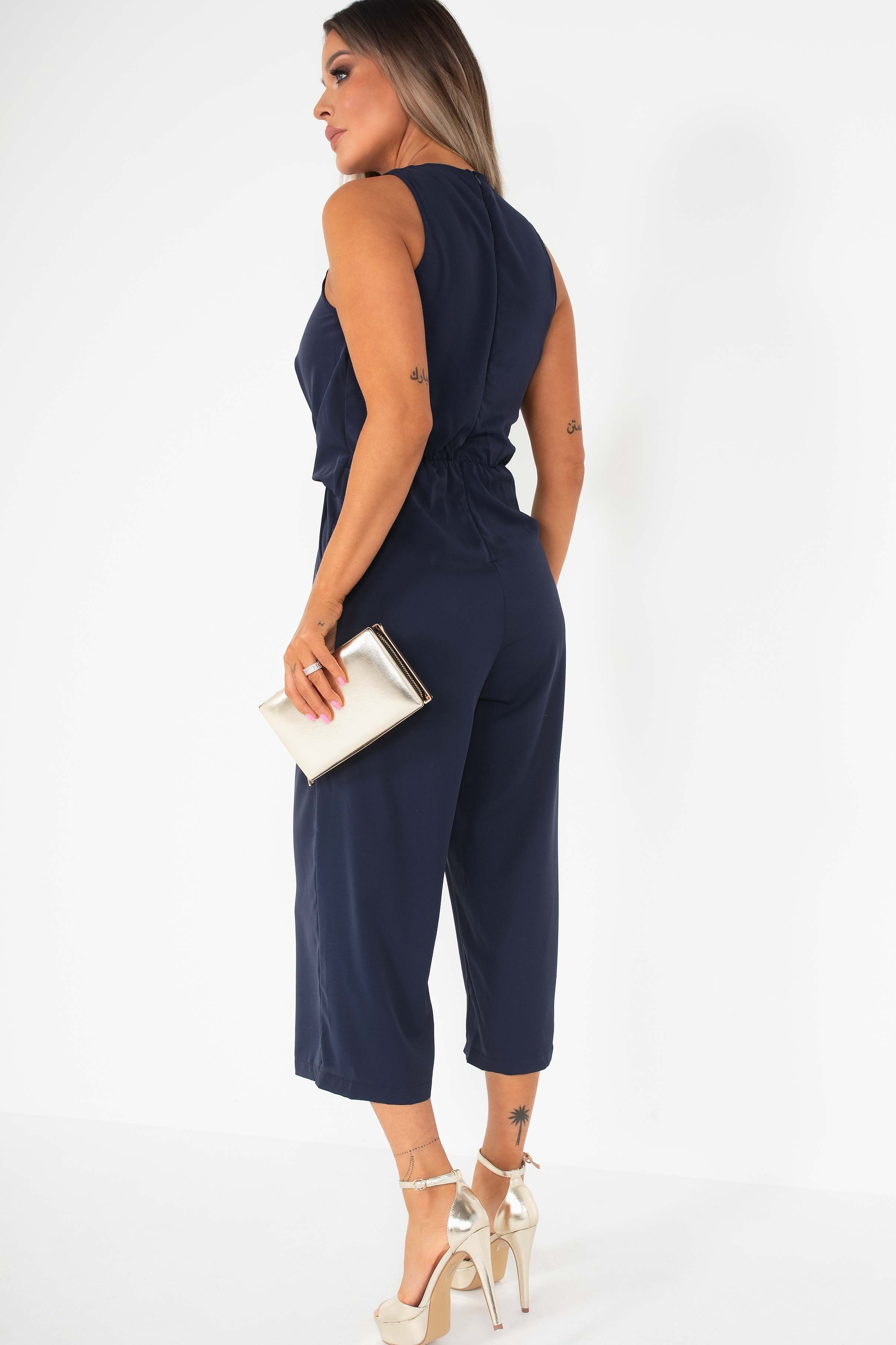 AX Paris Cindy Navy Knot Front Jumpsuit sold by Va Va Voom product image thumbnail 2