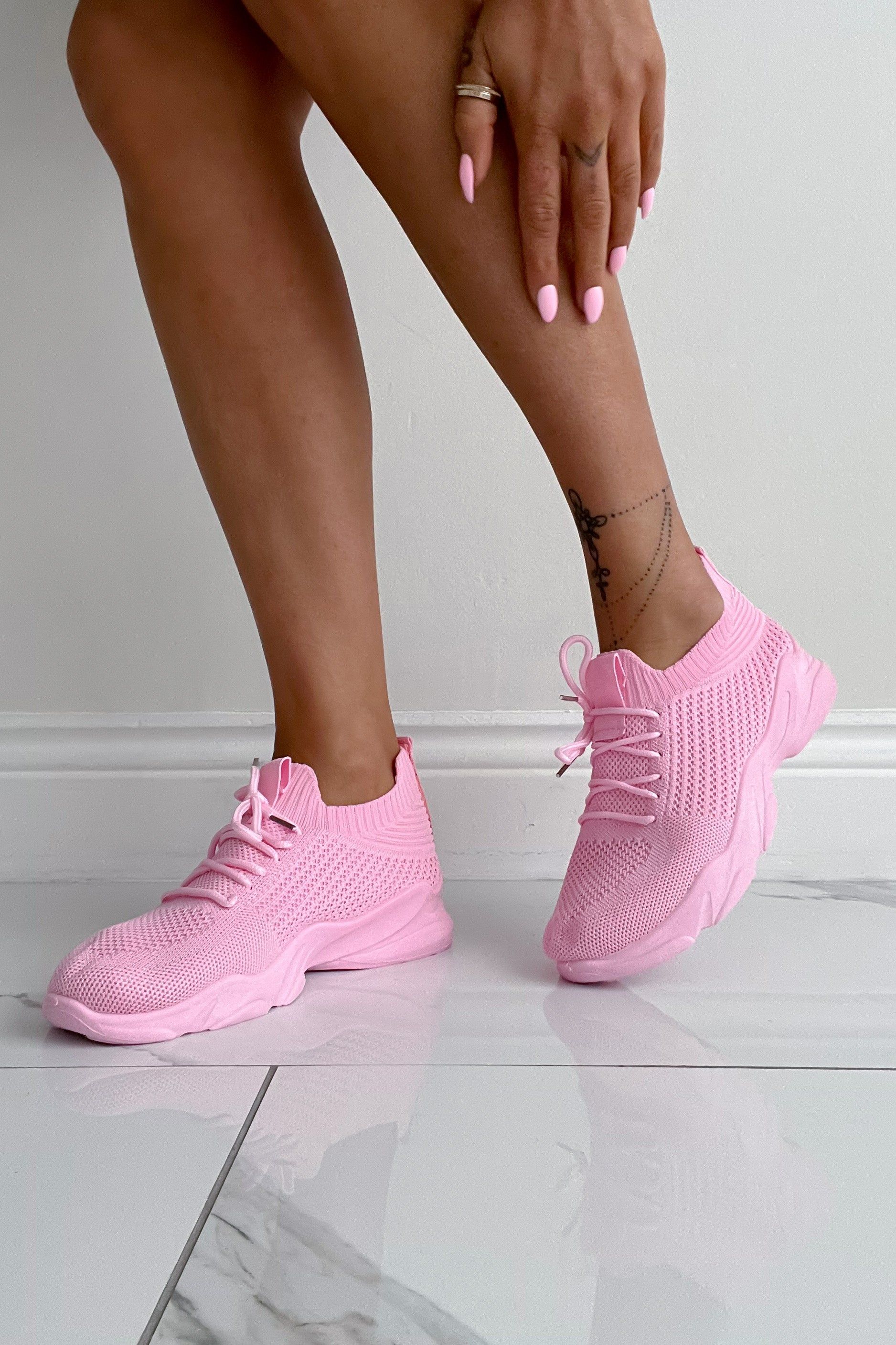 Maya Pink Knit Trainers sold by Va Va Voom product image thumbnail 2