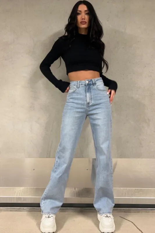 Ramona Blue Wide Leg Jeans sold by Va Va Voom