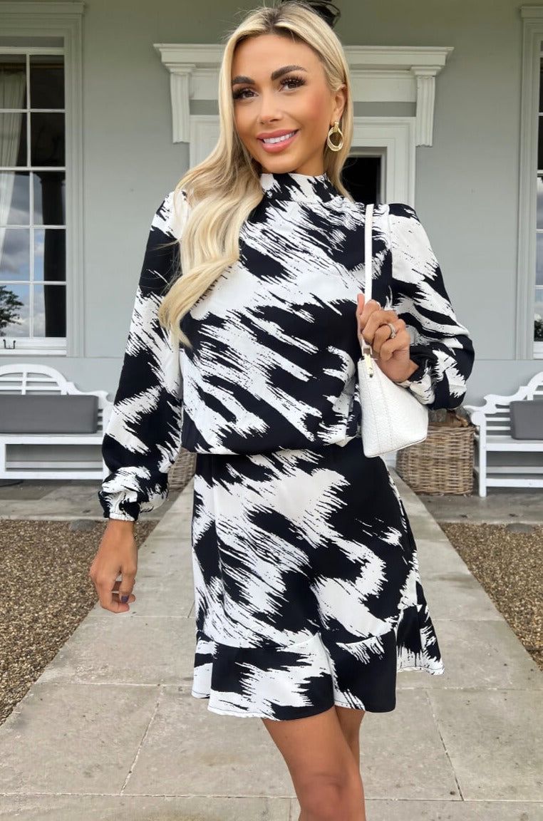 AX Paris Quilla Black Print Dress sold by Va Va Voom product image thumbnail 2