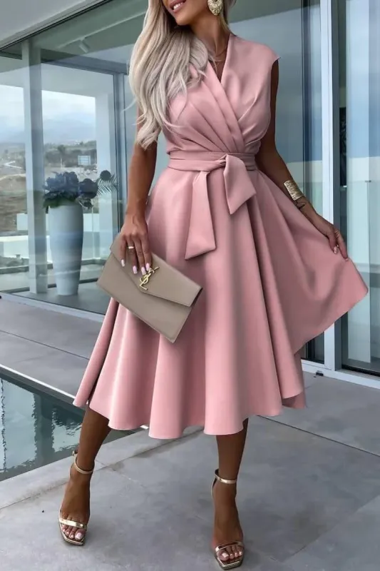 Sinead Pink Sleeveless Dress sold by Va Va Voom