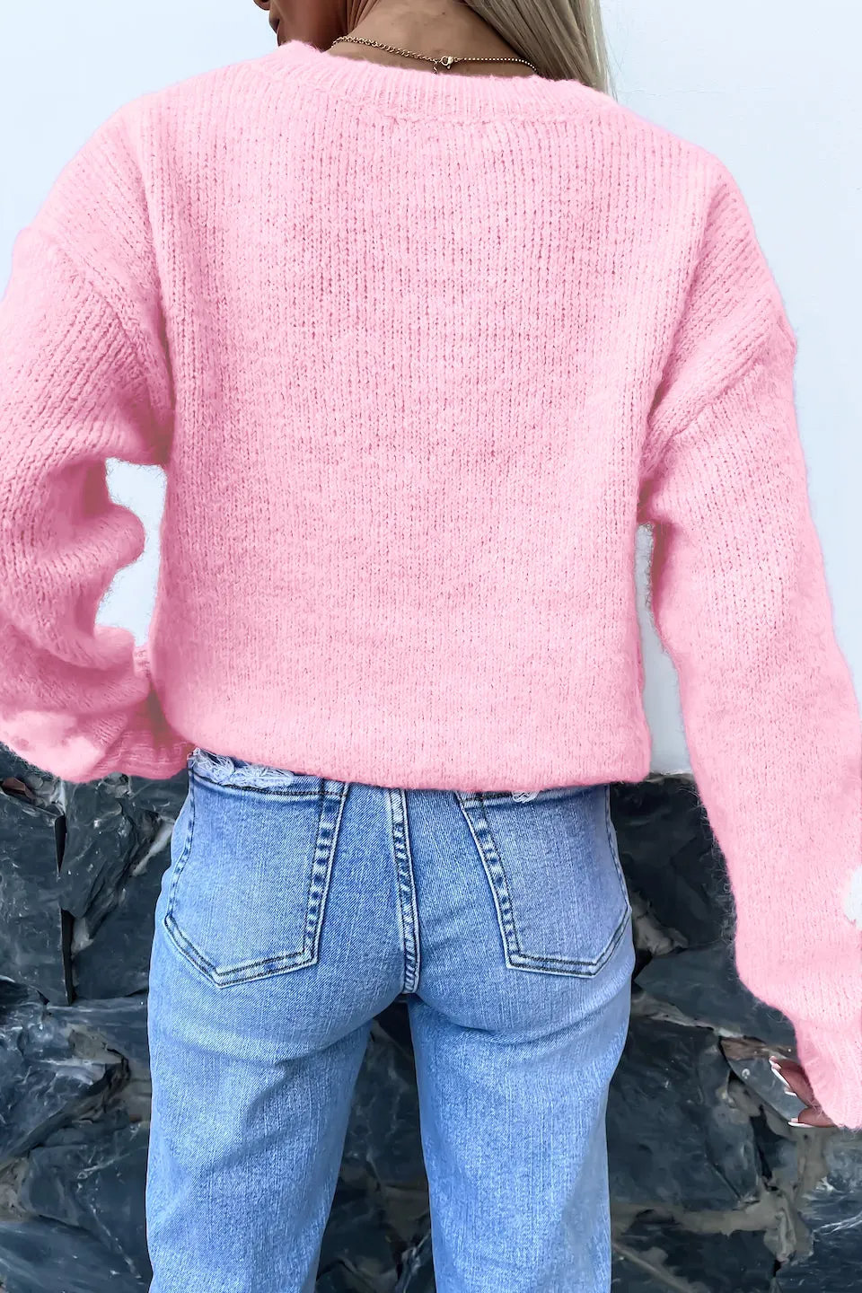 Jana Pink Knit Floral Jumper sold by Va Va Voom product image thumbnail 4