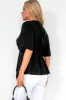 Frida Black Tie Front Wrap Top sold by Va Va Voom