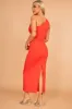 Glenice Burnt Orange One Shoulder Top sold by Va Va Voom