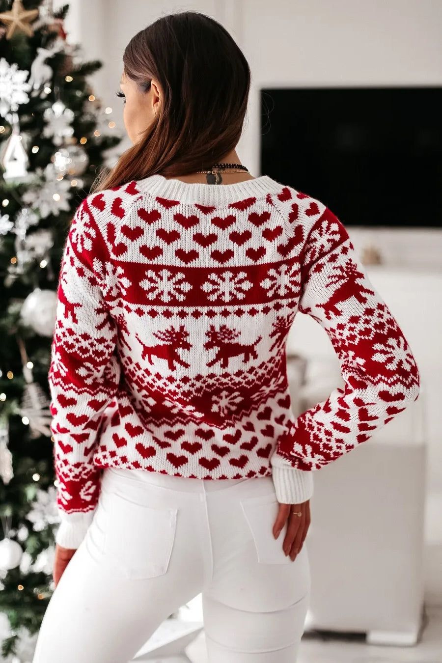 Ashley Cream and Red Knit Festive Jumper sold by Vavavoom product image thumbnail 2