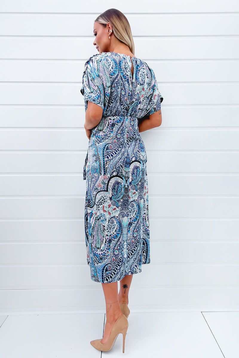 AX Paris Mia Blue Paisley Midi Dress sold by Va Va Voom product image thumbnail 2