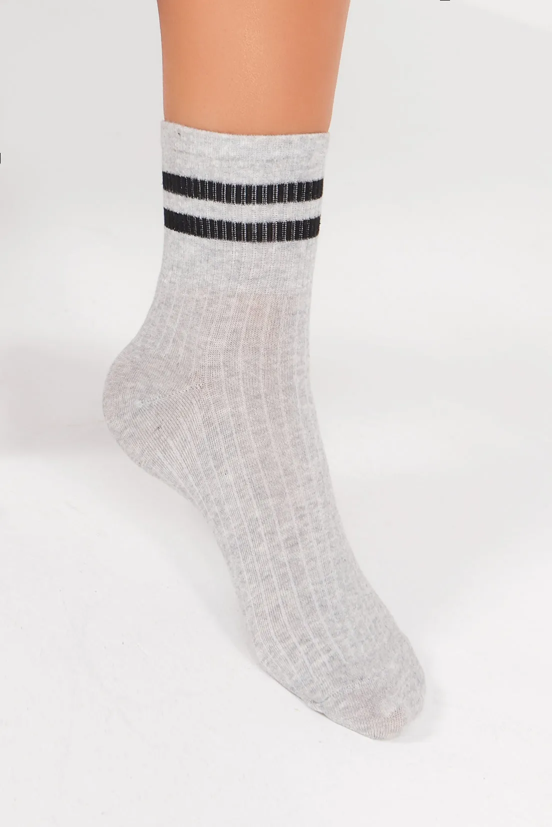 Grey Stripe Sports Socks sold by Va Va Voom product image thumbnail 3