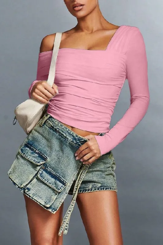 Fiorella Pink Asymmetric Top sold by Va Va Voom