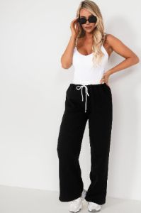 Zilda Black Wide Leg Joggers sold by Va Va Voom