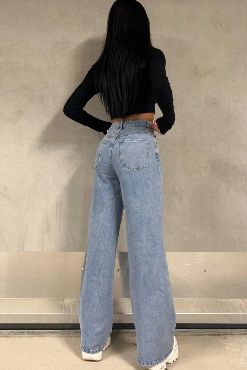 Selena Blue Wide Leg Jeans sold by Va Va Voom product image thumbnail 2