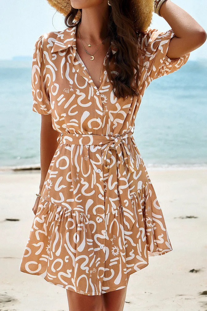 Georgia Camel Print Shirt Dress sold by Va Va Voom product image thumbnail 5