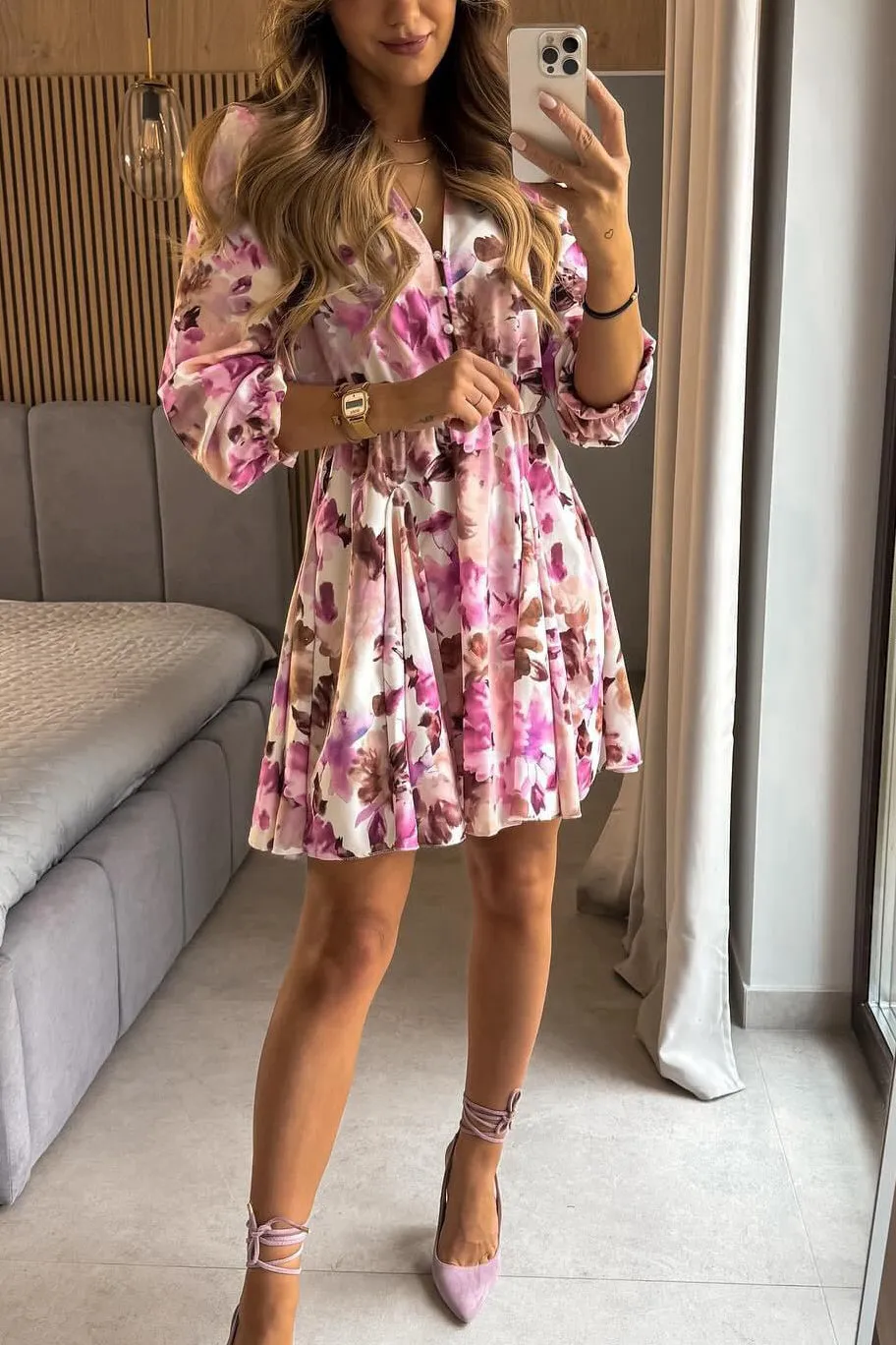 Jacinta Purple Print Dress sold by Va Va Voom