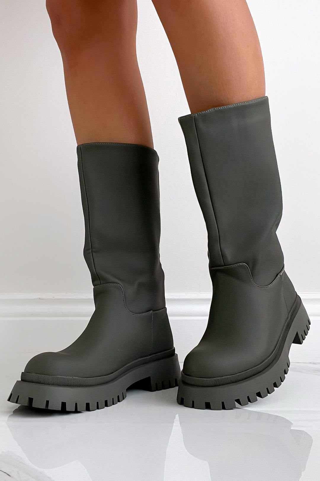 Polly Khaki Chunky Sole Boots sold by Va Va Voom product image thumbnail 2