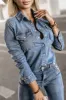 Eloise Blue Wash Denim Shirt sold by Va Va Voom