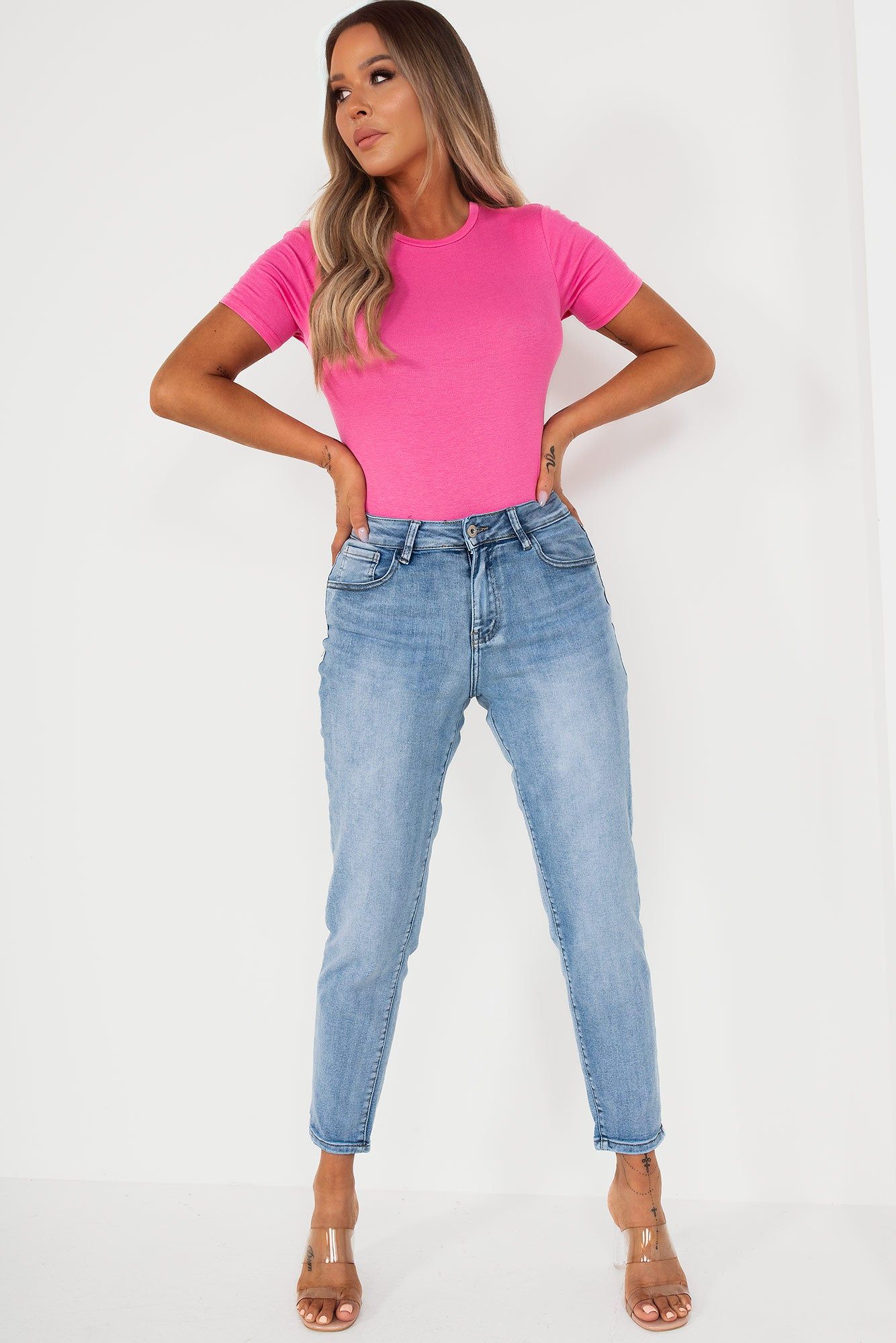 Blair Pink Short Sleeve Bodysuit sold by Va Va Voom product image thumbnail 3