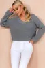 Joan Grey Knit Cropped Jumper sold by Va Va Voom