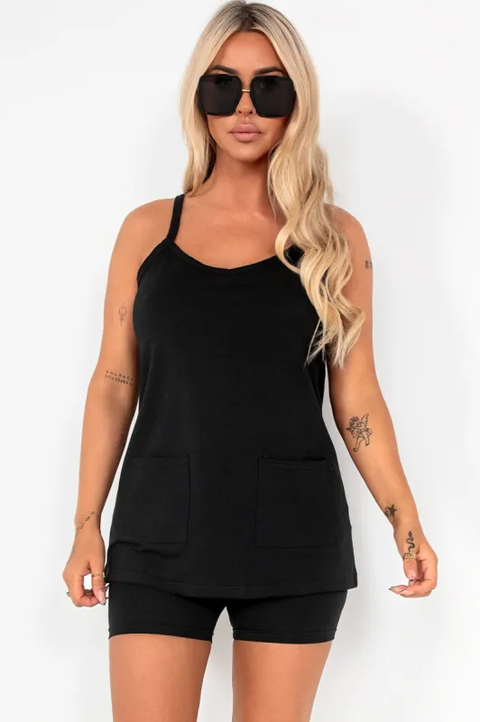 Isla Black Loungewear Set sold by Va Va Voom