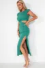 Quinella Green Linen Cut Out Dress sold by Va Va Voom