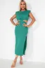 Quinella Green Linen Cut Out Dress sold by Va Va Voom