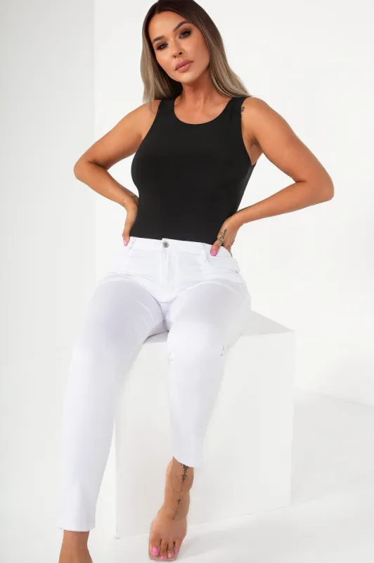 Quinn Black Sleeveless Slinky Bodysuit sold by Va Va Voom