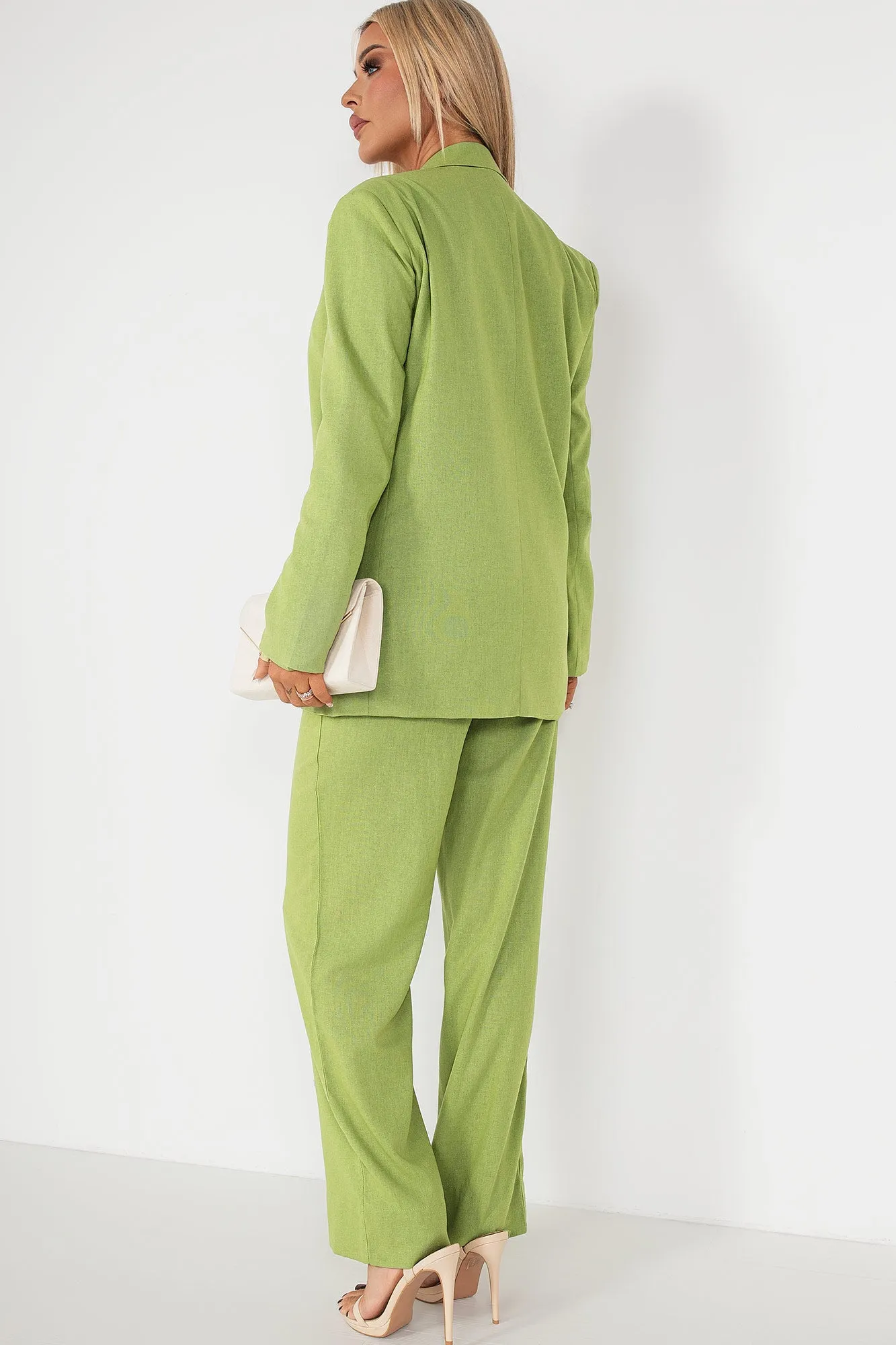 Fern Green Linen Trousers sold by Va Va Voom product image thumbnail 5