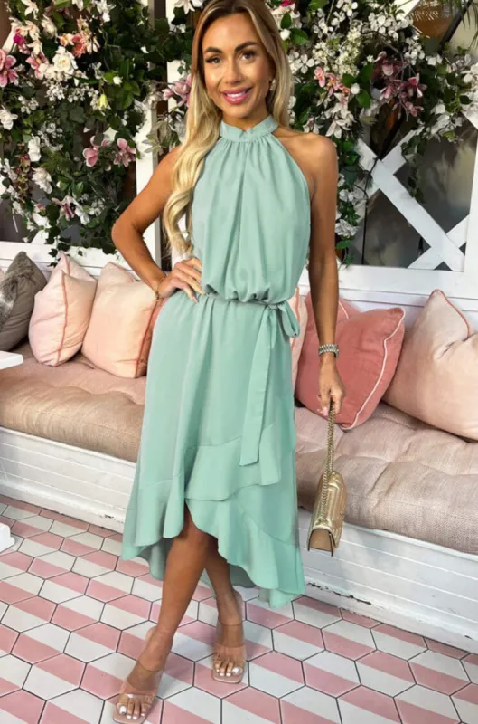 AX Paris Elise Duck Egg Halter Neck Dress sold by Va Va Voom