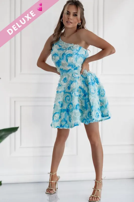 Esme Blue 3D Floral Dress sold by Va Va Voom