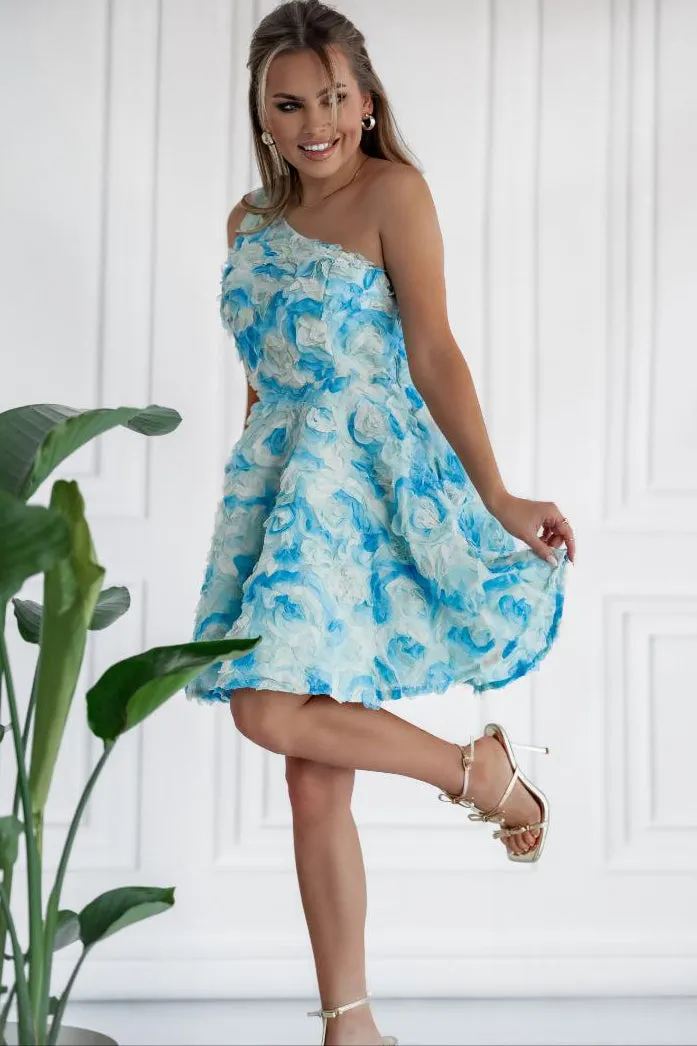 Esme Blue 3D Floral Dress sold by Va Va Voom product image thumbnail 4