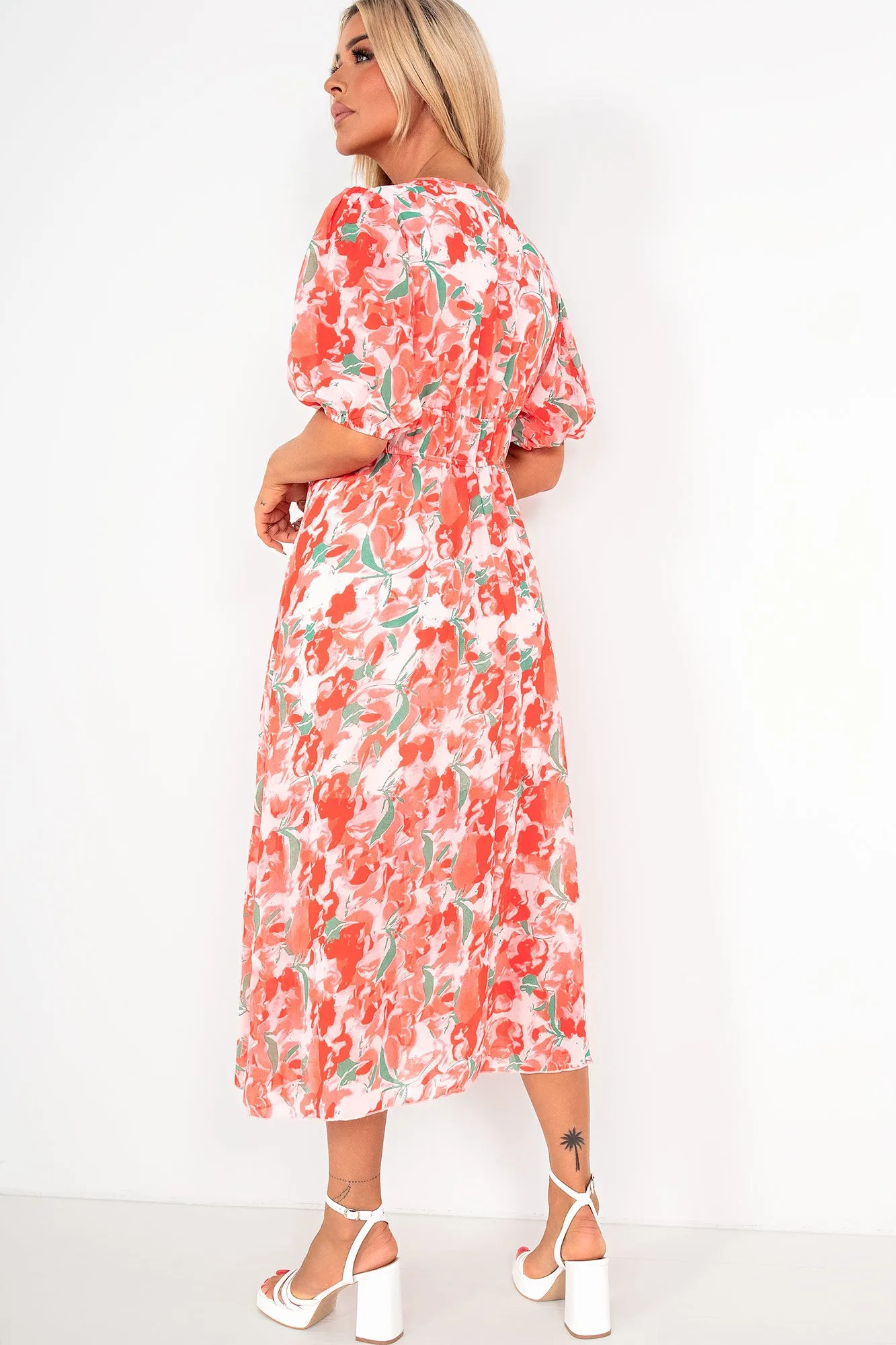 Ashley Red Chiffon Print Dress sold by Va Va Voom product image thumbnail 2