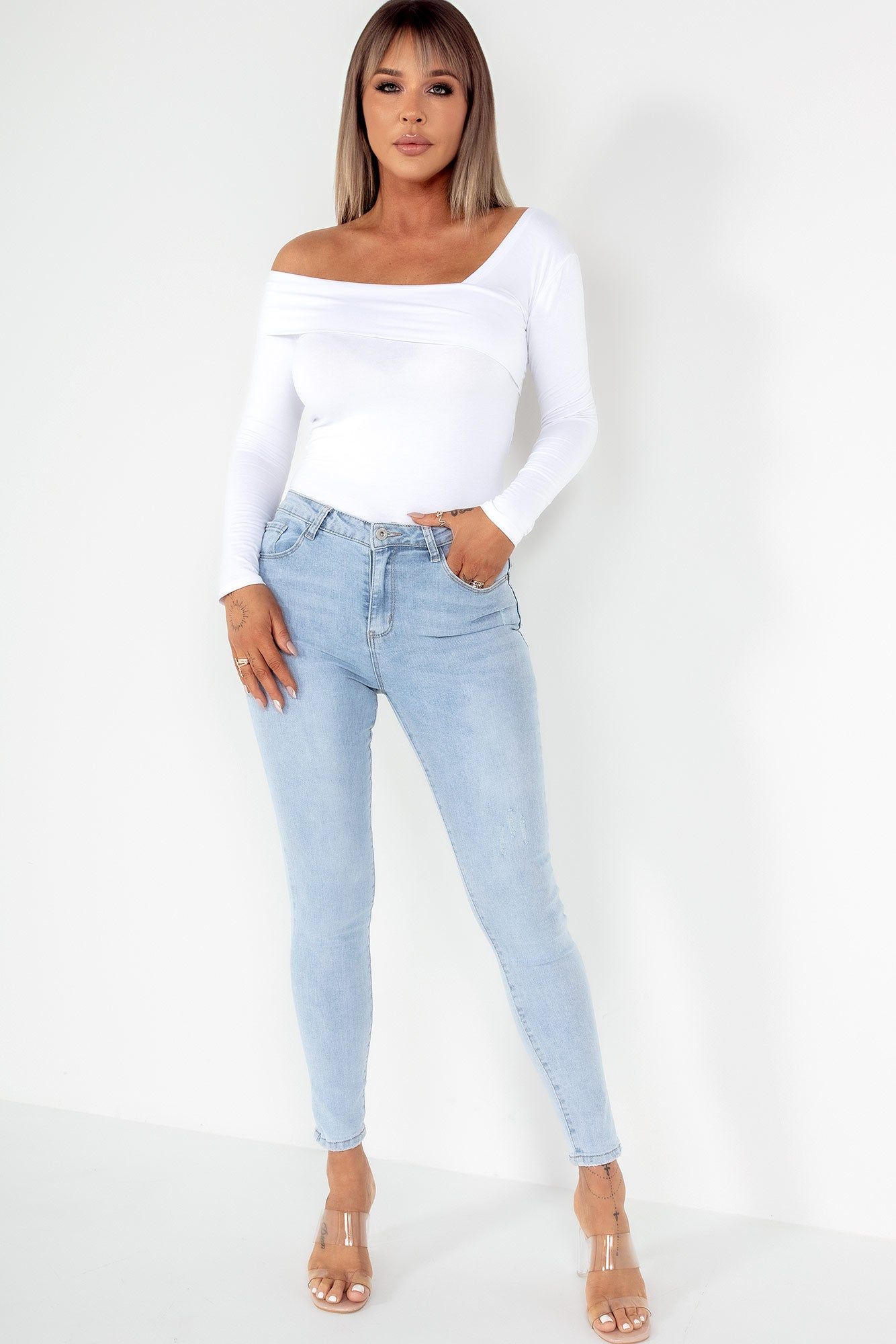 Lexi Light Blue Push Up Skinny Jeans sold by Va Va Voom