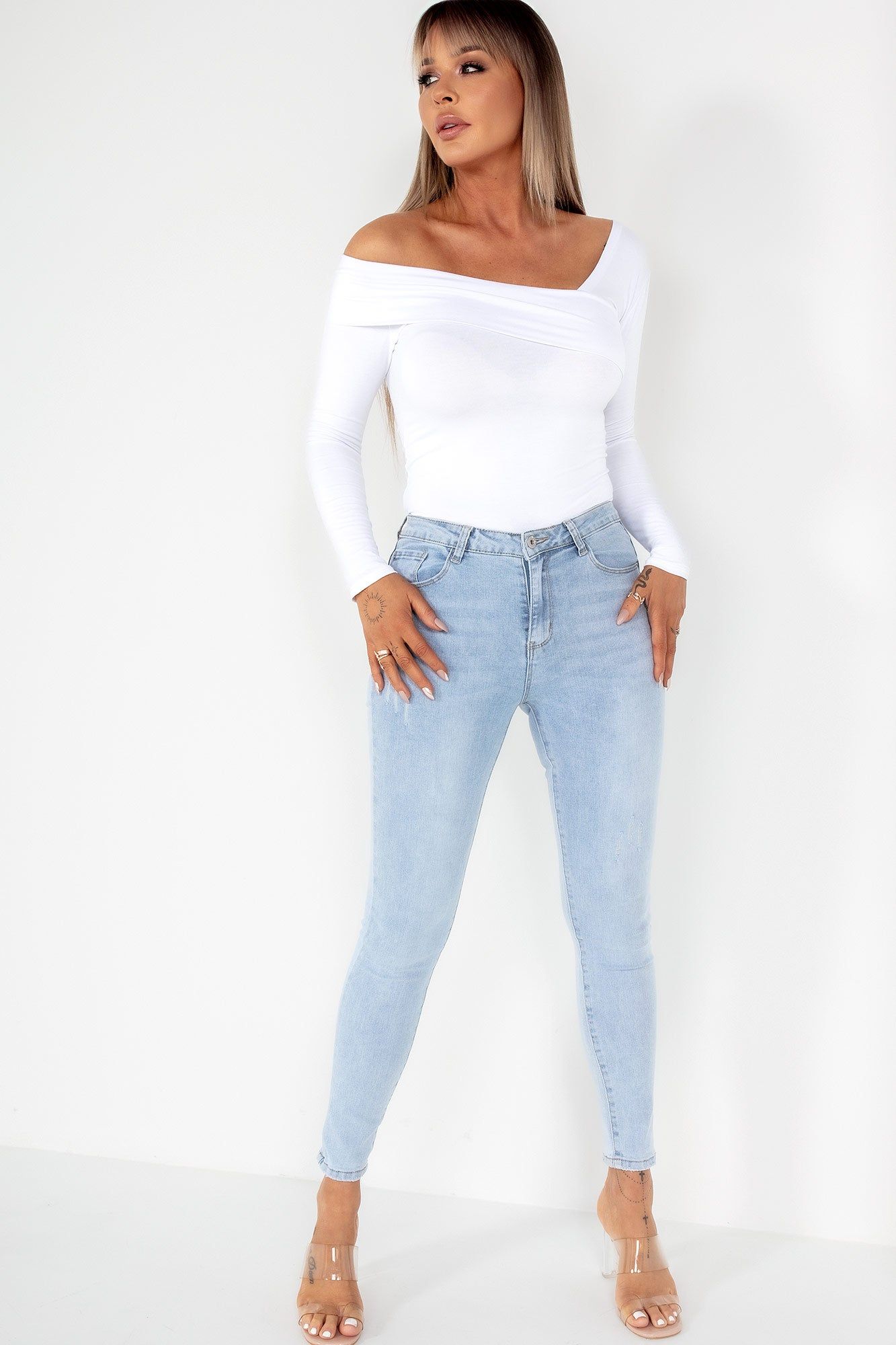Lexi Light Blue Push Up Skinny Jeans sold by Va Va Voom product image thumbnail 3
