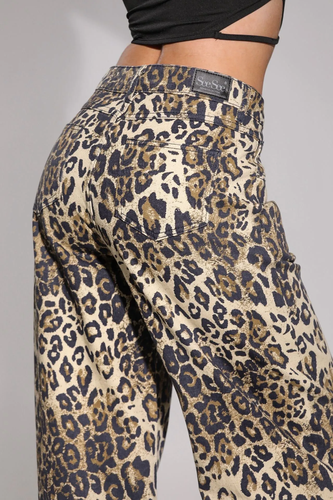 Dorothea Leopard Print Wide Leg Jeans sold by Va Va Voom product image thumbnail 5