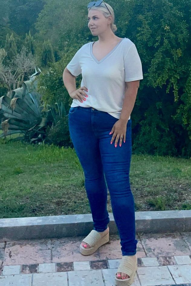 Flynn Curve Dark Blue High Waist Jeans sold by Va Va Voom product image thumbnail 2