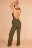 AX Paris Briana Khaki Cowl Neck Jumpsuit sold by Va Va Voom