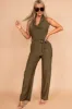 AX Paris Briana Khaki Cowl Neck Jumpsuit sold by Va Va Voom