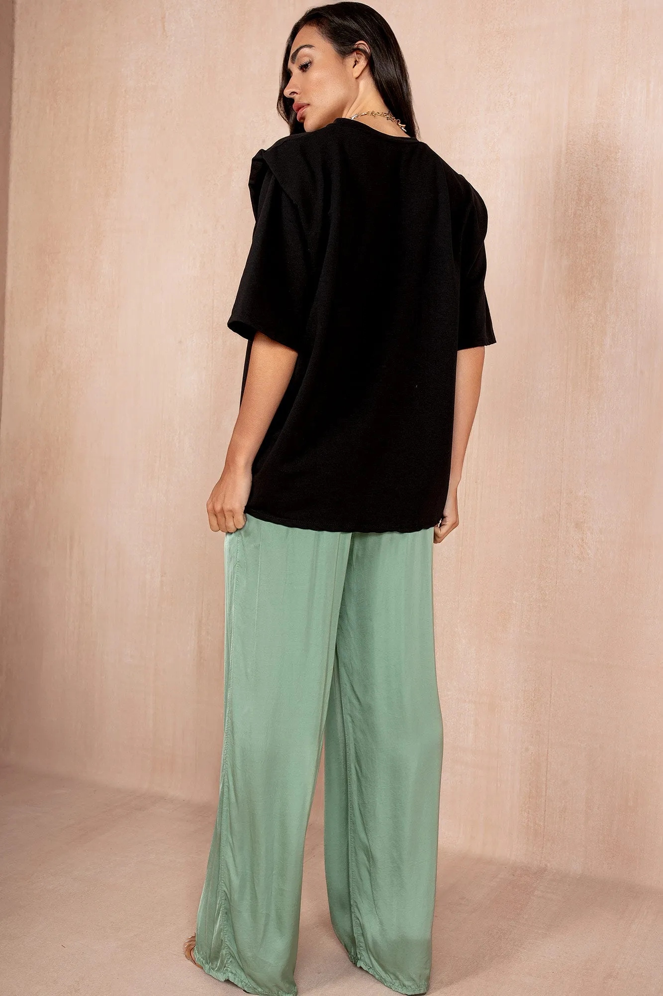 Harlee Sage Satin Trousers sold by Va Va Voom product image thumbnail 3