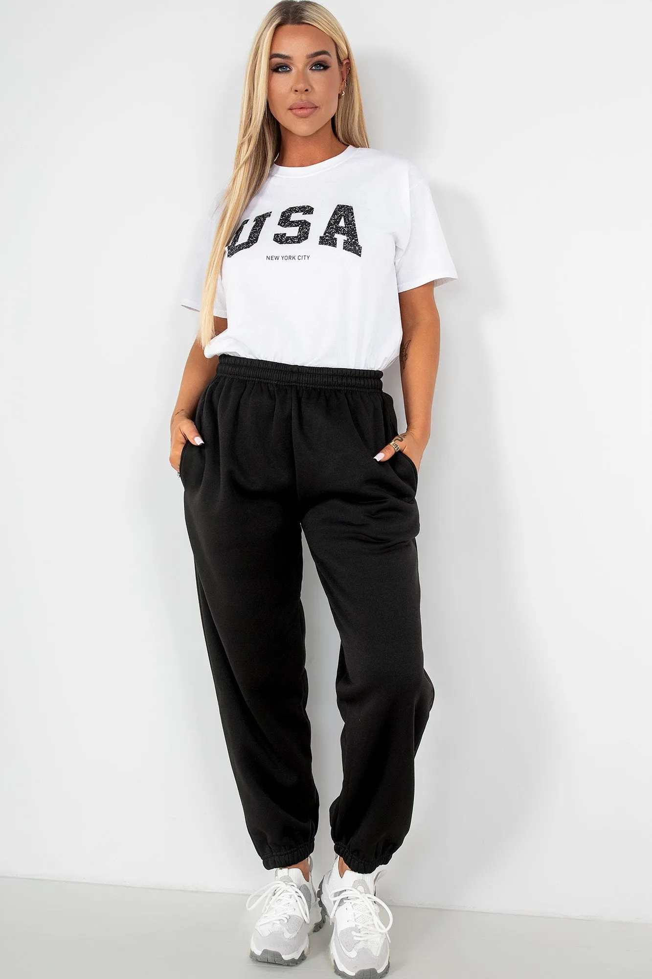 Olivia Black Oversized Joggers sold by Vavavoom