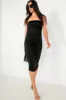 Leslie Black Ruched Bandeau Dress sold by Va Va Voom