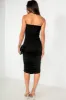 Leslie Black Ruched Bandeau Dress sold by Va Va Voom