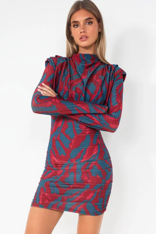 Darla Red Shimmer Print Dress made by Vavavoom