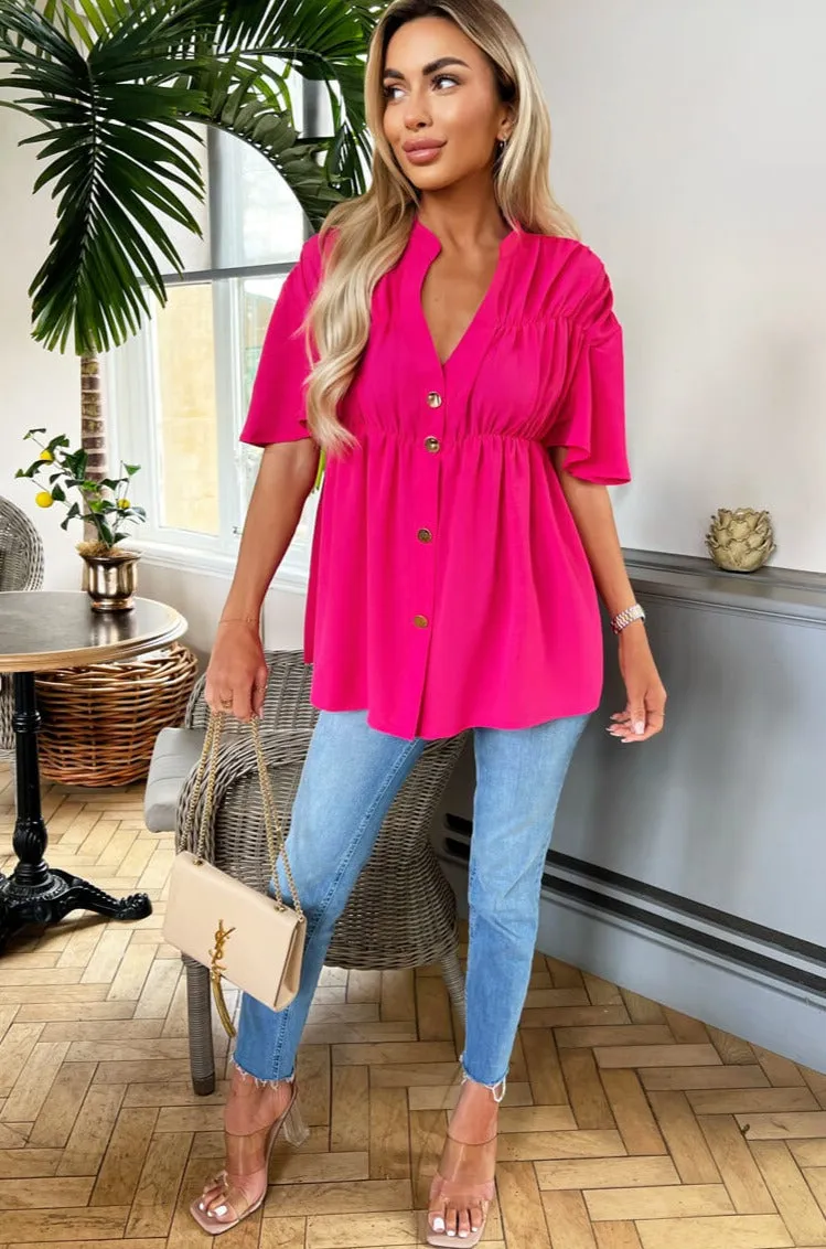 AX Paris Aurora Pink Smock Top sold by Va Va Voom