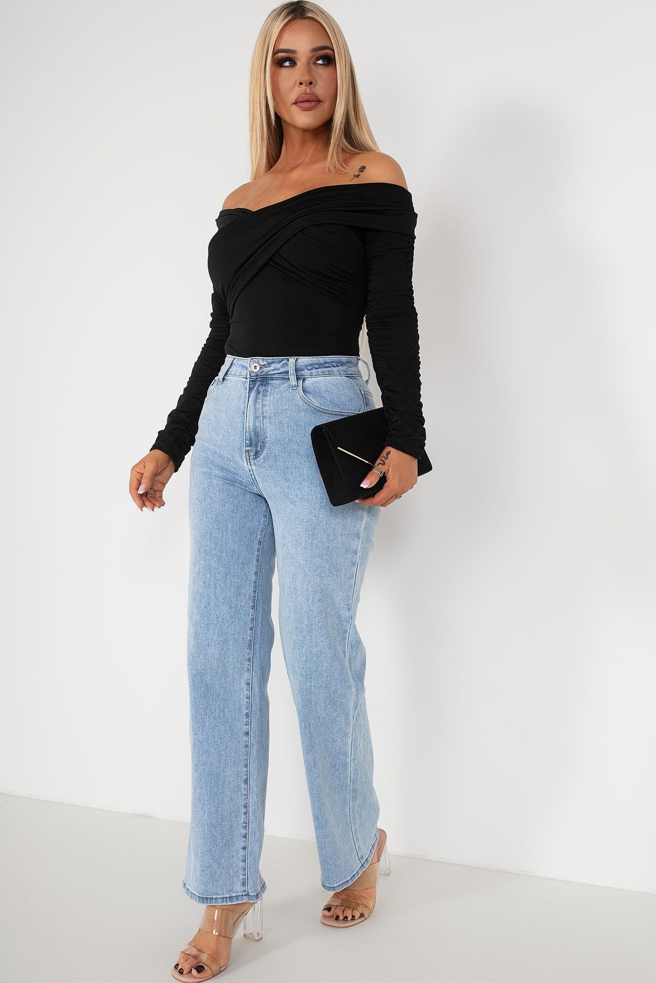 Zelda Light Blue Flared Jeans sold by Va Va Voom product image thumbnail 5