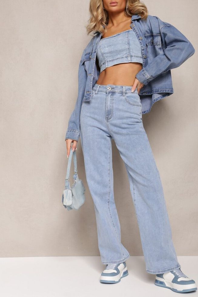 Zelda Light Blue Flared Jeans sold by Va Va Voom