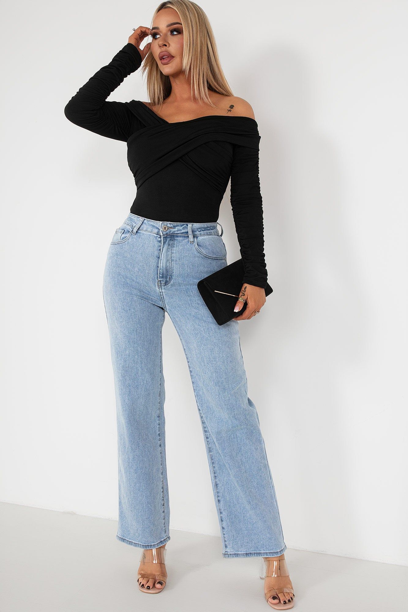 Zelda Light Blue Flared Jeans sold by Va Va Voom product image thumbnail 4