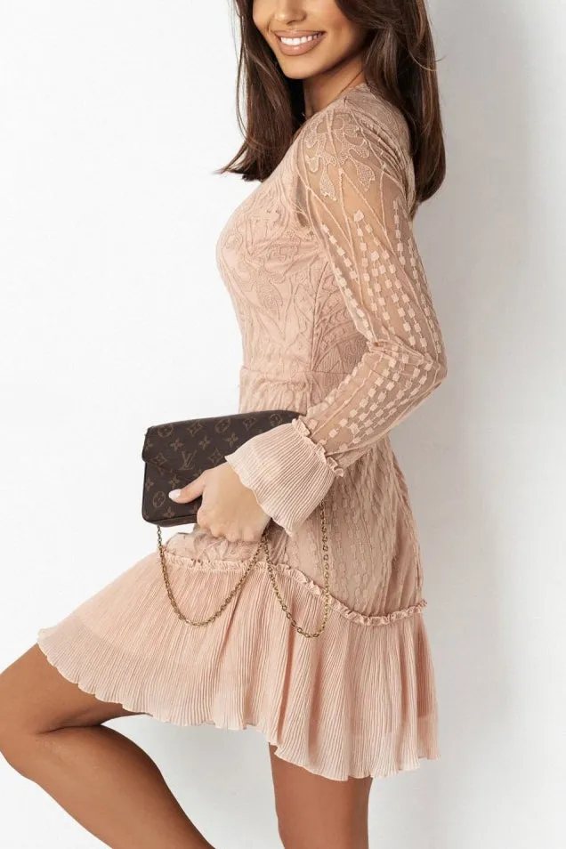 Deirdre Nude Lace Print Dress sold by Va Va Voom product image thumbnail 3