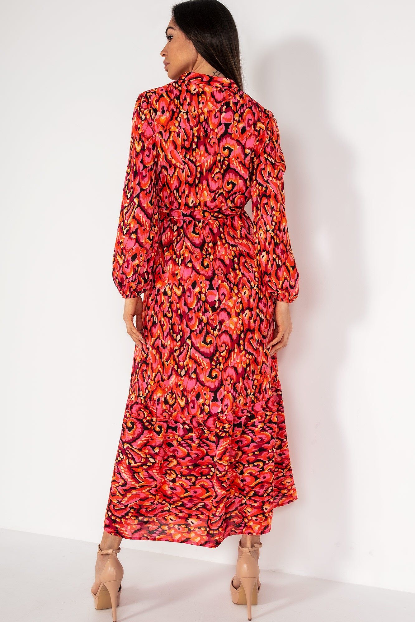 Nori Red Printed Midi Dress sold by Va Va Voom product image thumbnail 2